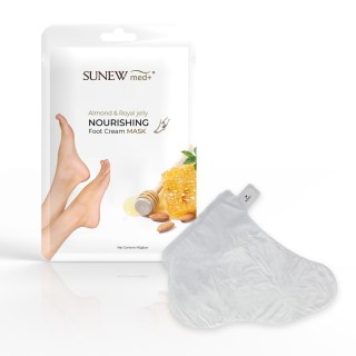 SunewMed+ Nourishing Foot Cream Mask nawilżająca maska do stóp w formie skarpetek Migdał i Mleczko Pszczele