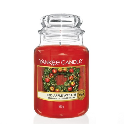 Yankee Candle Świeca zapachowa duży słój Red Apple Wreath 623g Yankee Candle Świeca zapachowa duży słój Red Apple Wreath 623g