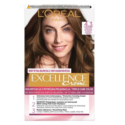 L'Oreal Paris Excellence Creme farba do włosów 4.3 Złocisty Brąz L'Oreal Paris Excellence Creme farba do włosów 4.3 Złocisty Brąz
