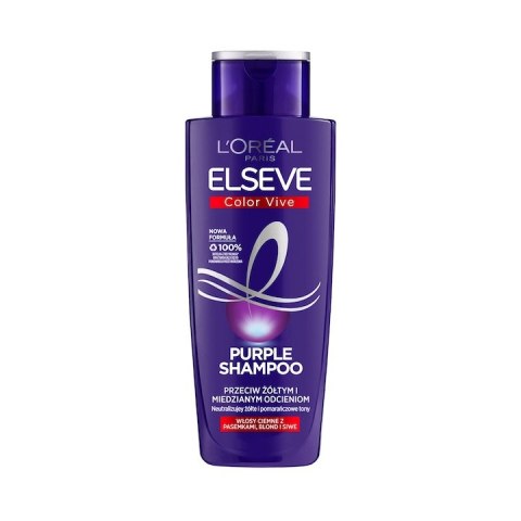L'Oreal Paris Elseve Color-Vive Purple Shampoo fioletowy szampon przeciw żółtym i miedzianym odcieniom 200ml L'Oreal Paris Elseve Color-Vive Purple Shampoo fioletowy szampon przeciw żółtym i miedzianym odcieniom 200ml