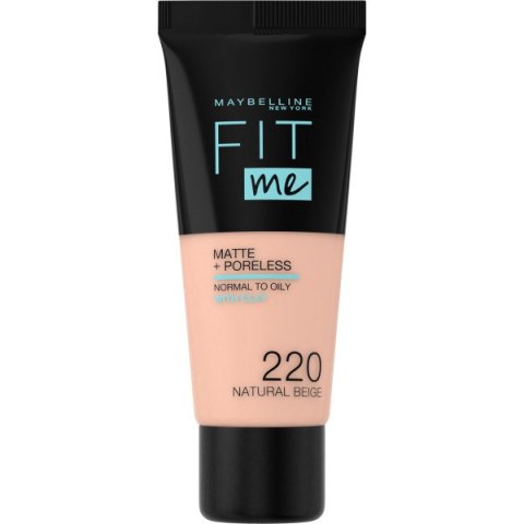Maybelline Fit Me Matte & Poreless Foundation matujący podkład do twarzy 220 Natural Beige 30ml Maybelline Fit Me Matte & Poreless Foundation matujący podkład do twarzy 220 Natural Beige 30ml