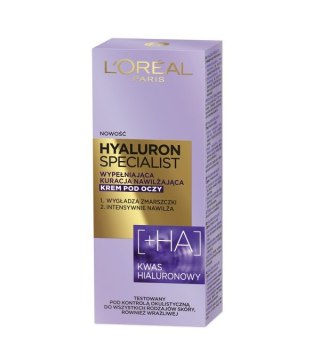 L'Oreal Paris Hyaluron Specialist krem pod oczy wypełniająca kuracja nawilżająca 15ml