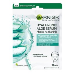 Hyaluronic Aloe Serum rewitalizująca maska na tkaninie z kwasem hialuronowym i organicznym ekstraktem z aloesu 28g Garnier