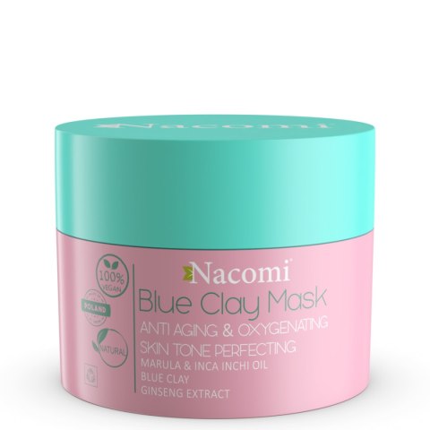 Nacomi Vegan Blue Clay Mask Anti Aging Oxygenating maska niebieska przeciwzmarszczkowo dotleniająca 50ml Nacomi Vegan Blue Clay Mask Anti Aging Oxygenating maska niebieska przeciwzmarszczkowo dotleniająca 50ml