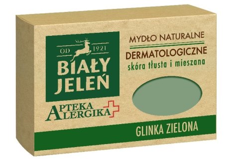 Biały Jeleń Apteka Alergika mydło naturalne dermatologiczne do skóry tłustej i mieszanej Glinka Zielona 125g Biały Jeleń Apteka Alergika mydło naturalne dermatologiczne do skóry tłustej i mieszanej Glinka Zielona 125g