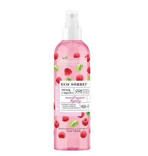 Bielenda Eco Sorbet tonik w mgiełce nawilżająco-kojący Malina 200ml Bielenda Eco Sorbet tonik w mgiełce nawilżająco-kojący Malina 200ml