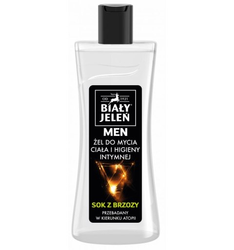 Biały Jeleń For Men hipoalergiczny żel do mycia ciała i higieny intymnej tonizujący z sokiem z brzozy 265ml Biały Jeleń For Men hipoalergiczny żel do mycia ciała i higieny intymnej tonizujący z sokiem z brzozy 265ml