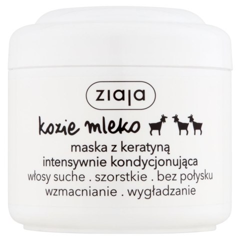 Ziaja Kozie Mleko maska z keratyną intensywnie kondycjonująca włosy szorstkie bez połysku 200ml Ziaja Kozie Mleko maska z keratyną intensywnie kondycjonująca włosy szorstkie bez połysku 200ml