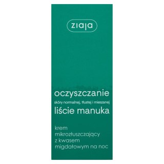 Ziaja Liście Manuka Oczyszczanie krem mikrozłuszczający z kwasem migdałowym na noc 50ml