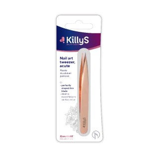 KillyS Nail Art Tweezer pęseta do zdobień paznokci Rose Gold