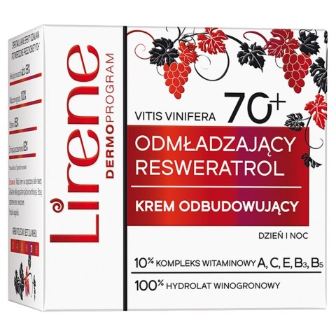 Lirene Odmładzający Resweratrol 70+ krem odbudowujący na dzień i noc 50ml Lirene Odmładzający Resweratrol 70+ krem odbudowujący na dzień i noc 50ml
