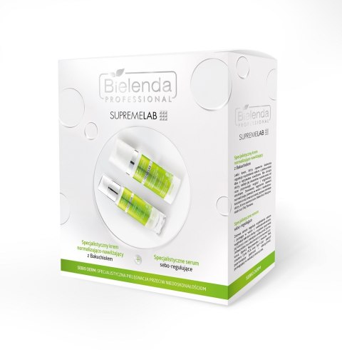 Bielenda Professional SupremeLab Sebio Derm zestaw specjalistyczny krem normalizująco-nawilżający z bakuchiolem 50ml + specjalistyczne serum sebo-regu Bielenda Professional SupremeLab Sebio Derm zestaw specjalistyczny krem normalizująco-nawilżający z bakuchiolem 50ml + specjalistyczne serum sebo-regu