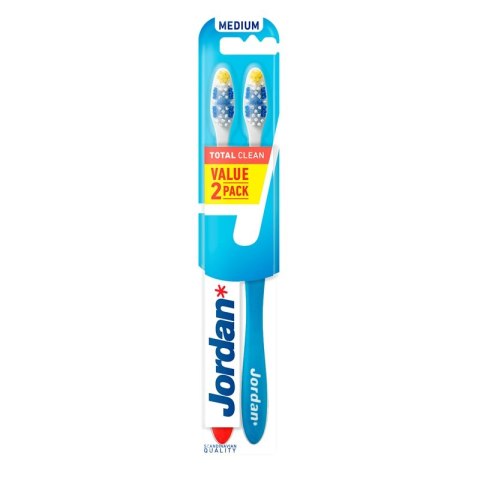 Jordan Total Clean szczoteczka do zębów Średnia 2szt. Jordan Total Clean szczoteczka do zębów Średnia 2szt.