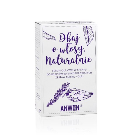 Anwen Zestaw maska do włosów wysokoporowatych Kiełki Pszenicy&Kakao 200ml + olej do włosów wysokoporowatych w sprayu Marakuja 50ml Anwen Zestaw maska do włosów wysokoporowatych Kiełki Pszenicy&Kakao 200ml + olej do włosów wysokoporowatych w sprayu Marakuja 50ml