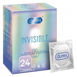 Durex prezerwatywy Invisible dodatkowo nawilżane 24 szt cienkie Durex