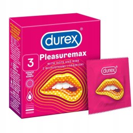 Durex prezerwatywy Pleasuremax 3 szt z wypustkami prążkami Durex