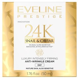 Eveline Cosmetics Prestige 24k Snail&Caviar luksusowy intensywnie ujędrniający krem ​​przeciwzmarszczkowy na dzień 50ml