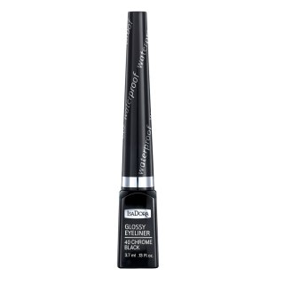 Isadora Glossy Eyeliner wodoodporny eyeliner w płynie 40 Chrome Black 3.7ml