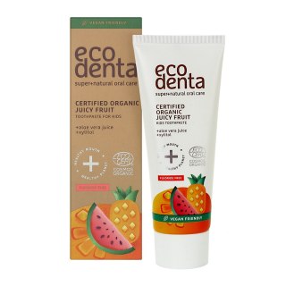 Ecodenta Certified Organic Juicy Fruit Kids Toothpaste soczyście owocowa pasta do zębów dla dzieci o smaku gumy balonowej 75ml