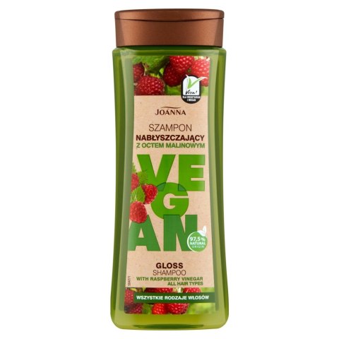 Joanna Vegan szampon nabłyszczający z octem malinowym 300ml Joanna Vegan szampon nabłyszczający z octem malinowym 300ml