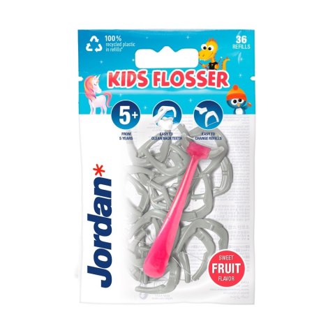 Jordan Kids Flosser nici dentystyczne dla dzieci 36szt Jordan Kids Flosser nici dentystyczne dla dzieci 36szt