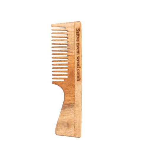 Sattva Neem Wood Comb grzebień do włosów z drzewa miodli indyjskiej 19cm