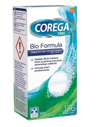 Corega Tabs Bio Formula tabletki do czyszczenia protez zębowych 136 tabletek