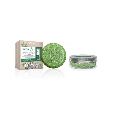 Marion Veganbar szampon do włosów cienkich i przetłuszczających się w kostce Olej z Konopi & Kawa 50g + słoiczek Marion Veganbar szampon do włosów cienkich i przetłuszczających się w kostce Olej z Konopi & Kawa 50g + słoiczek