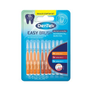 DenTek Easy Brush szczoteczka do przestrzeni międzyzębowych Mix 10szt