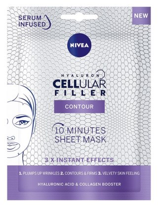 Nivea Hyaluron Cellular Filler Contour 10-minutowa maska w płachcie 1szt