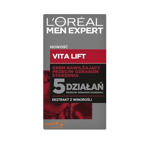 L'Oreal Paris Men Expert Vita Lift 5 krem nawilżający przeciw starzeniu 50ml L'Oreal Paris Men Expert Vita Lift 5 krem nawilżający przeciw starzeniu 50ml