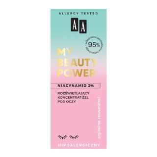 AA My Beauty Power Niacynamid 2% rozświetlający koncentrat-żel pod oczy 15ml