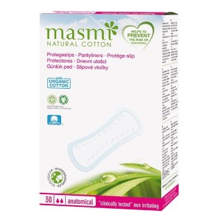 Masmi Pantyliners wkładki higieniczne o anatomicznym kształcie z bawełny organicznej 24szt