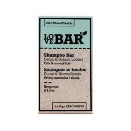 Love Bar Shampoo Bar szampon w kostce do włosów normalnych i tłustych Bergamotka & Limonka 2x30g
