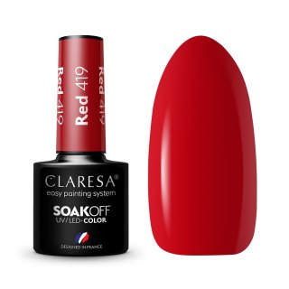 Claresa Soak Off UV/LED Red lakier hybrydowy 419 5g