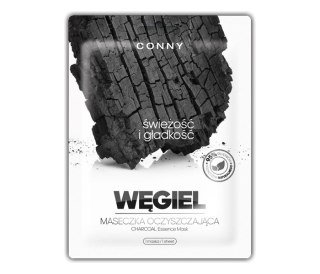 Conny Charcoal Essence Mask oczyszczająca maseczka w płachcie Węgiel Drzewny 23g