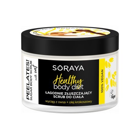 Soraya Healthy Body Diet Peelates łagodnie złuszczający scrub do ciała z ekstraktem z owsa i olejem krokoszowym 200g Soraya Healthy Body Diet Peelates łagodnie złuszczający scrub do ciała z ekstraktem z owsa i olejem krokoszowym 200g