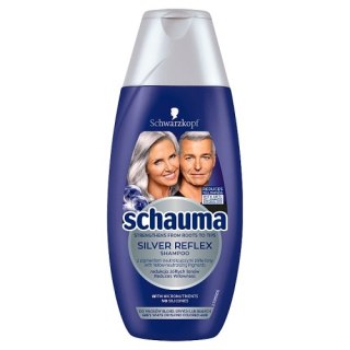 Schauma Silver Reflex Shampoo szampon przeciw żółtym tonom do włosów siwych białych i blond 250ml