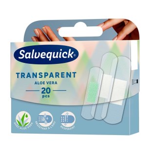 Salvequick Transparent Aloe Vera plastry opatrunkowe przezroczyste z wyciągiem z aloesu 20szt.