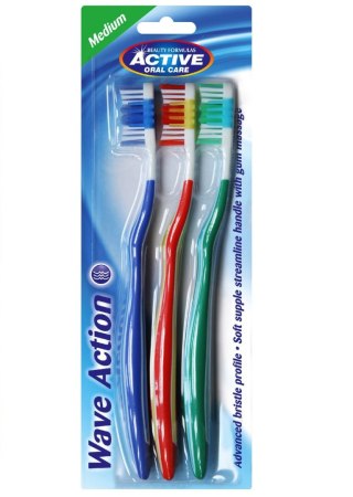 Active Oral Care Wave Action szczoteczki do zębów Medium 3szt.