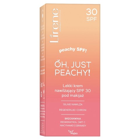 Lirene Oh Just Peachy! lekki krem nawilżający SPF30 pod makijaż 50ml Lirene Oh Just Peachy! lekki krem nawilżający SPF30 pod makijaż 50ml