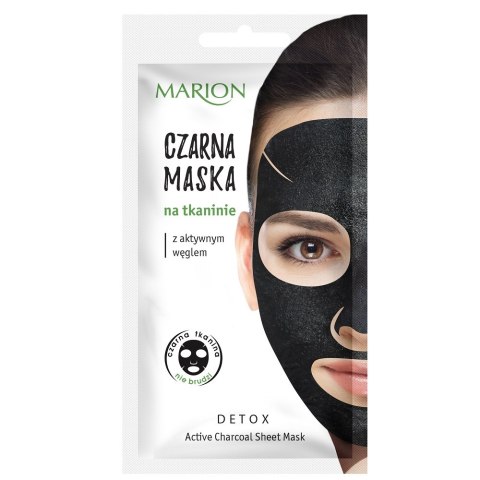Marion Detox Mask czarna maska na tkaninie z aktywnym węglem Marion Detox Mask czarna maska na tkaninie z aktywnym węglem