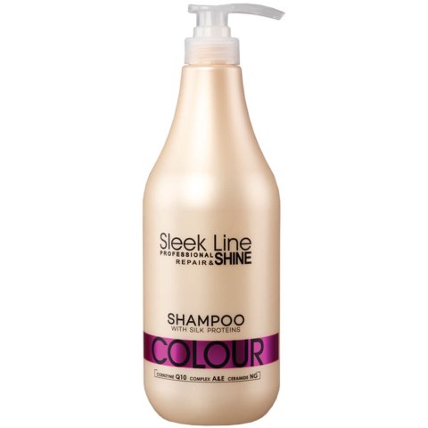 Stapiz Sleek Line Colour Shampoo szampon z jedwabiem do włosów farbowanych 1000ml Stapiz Sleek Line Colour Shampoo szampon z jedwabiem do włosów farbowanych 1000ml