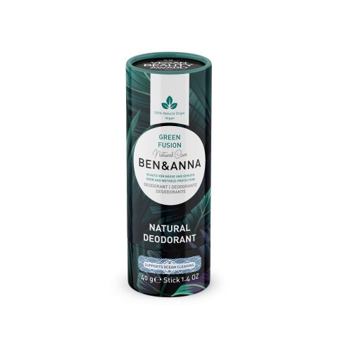 Natural Soda Deodorant naturalny dezodorant na bazie sody sztyft kartonowy Green Fusion 40g Ben&Anna