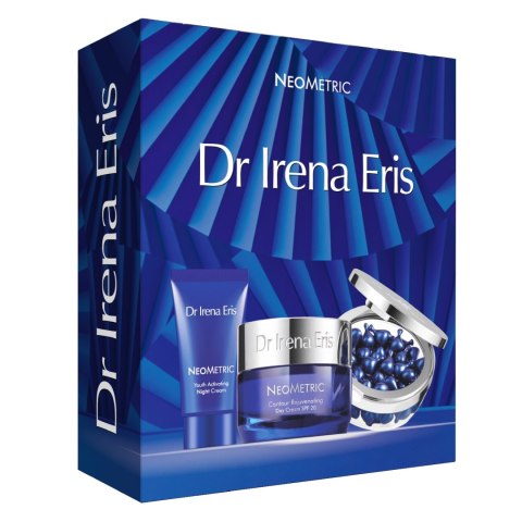 Dr Irena Eris NeoMetric zestaw krem odmładzający kontur twarzy na dzień 50ml + krem aktywujący młodość skóry na noc 50ml + kapsułki redukujące Dr Irena Eris NeoMetric zestaw krem odmładzający kontur twarzy na dzień 50ml + krem aktywujący młodość skóry na noc 50ml + kapsułki redukujące