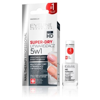 Nail Therapy Professional Super-Dry 5w1 multifunkcyjny utwardzacz i wysuszacz 12ml Eveline Cosmetics