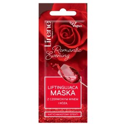 Lirene Romantic Evening liftingująca maska z czerwonym winem i różą 7ml