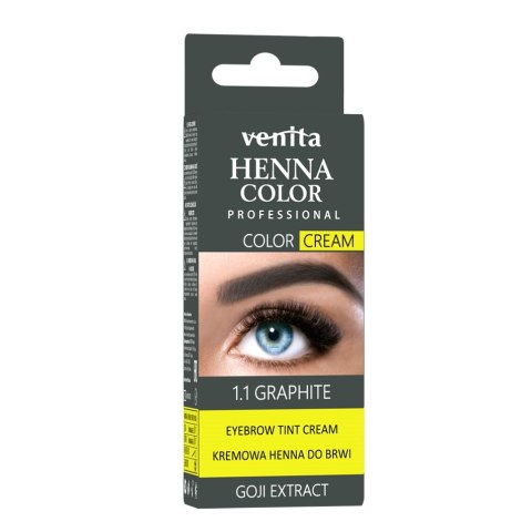 Venita Henna Color Cream henna do brwi i rzęs w kremie 1.1 Grafit 30g Venita Henna Color Cream henna do brwi i rzęs w kremie 1.1 Grafit 30g