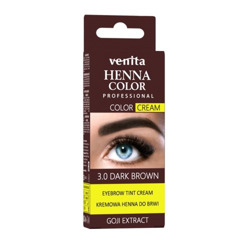 Venita Henna Color Cream henna do brwi i rzęs w kremie 3.0 Dark Brown 30g Venita Henna Color Cream henna do brwi i rzęs w kremie 3.0 Dark Brown 30g