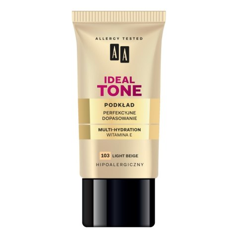 AA Make Up Ideal Tone podkład perfekcyjne dopasowanie 103 Light Beige 30ml AA Make Up Ideal Tone podkład perfekcyjne dopasowanie 103 Light Beige 30ml